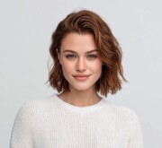 Radiant charming short red hair