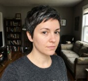 Shining short gray hair Shining short gray hair