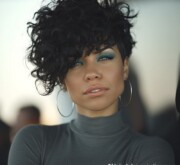 Short black hairdo designed for the free spirit