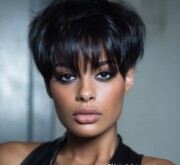 Short black style that balances boldness and grace