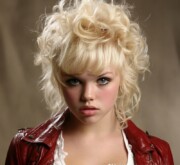 Short blonde amazing haircut with defined edges and shine