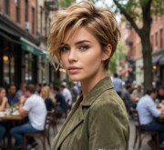 Short brown inspiration with smooth, shiny texture