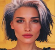 Short colored coif sparkling like the stars