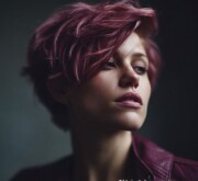 Short colored hair full of light and joy