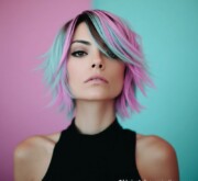 Short colored hair with vibrant hues