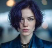 Short colorful coiffure full of spark and light Short colorful coiffure full of spark and light