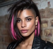 Short colorful coiffure glowing with joy and light