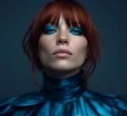 Short colorful coiffure with vibrant hues