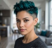 Short colorful hairstyle each color a heartbeat of the earth