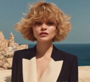Short red hair with charming shine