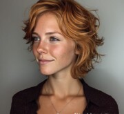 Short red hairdo, full of passion