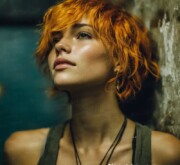 Short red hairdo