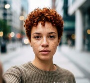 Short red style, fresh and glowing