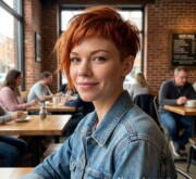 Short red style, fresh with shine