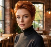 Short red style, untamed and free Short red style, untamed and free