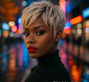 Soft shine in short blonde coifa