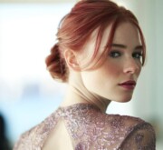 Stunning medium length red hair full of boldness