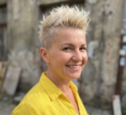 Stylish short blonde amazing haircut with smooth texture
