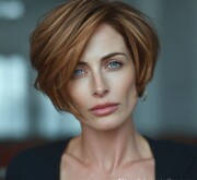 Trendy short brown hairdo for a sophisticated finish Trendy short brown hairdo for a sophisticated finish